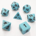 Ds  16mm - Role Playing Dice Set - Acrylic Ancient - Bleu