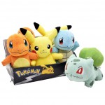 Peluche Pokemon Lot de 6 Peluches Pokemon VERSION VELOUR (2 pikachu , 2 salamche, 1 bulbizarre, 1 carapuce) - 20cm environ