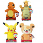 Peluche Pokemon Lot de 6 Peluches Pokemon (2 Pikachu, 2 Salameche, 1 Teddiursa et 1 Dracolosse.) - 25cm environ