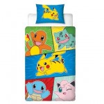 Mode Pokemon PARURE DE LIT EN MICROFIBRE Pikachu Starter 1G (140x200cm + 63x63cm)