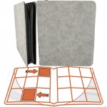 Portfolio  POUR TOPLOADERS - ALBUM DELUXE ZIP - GRIS TEXTURE VELOUR - 20 pages de 9 cases (360 cartes recto-verso) - POUR TOPLOADERS