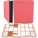 Portfolio  POUR TOPLOADERS - ALBUM DELUXE ZIP - ROUGE - 20 pages de 9 cases (360 cartes recto-verso) - POUR TOPLOADERS