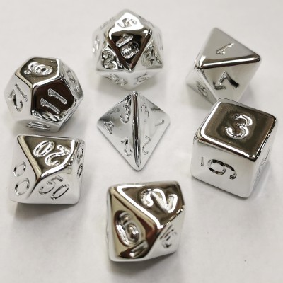 Ds 16mm - Role Playing Dice Set - Acrylic Silver