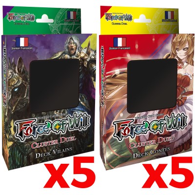 Deck D1 - Cluster Duel 1 - Conditionn par 10 Decks = 5 x Contes  / 5 x Vilains en Francais