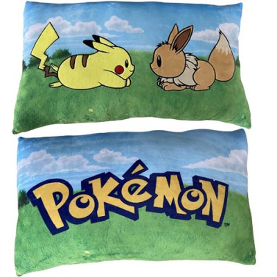 Peluche COUSSIN SCENE PIKACHU EVOLI BISOU 60 CM