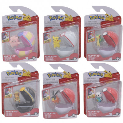 Figurine LOT de 6 - Clip N'Go - SERIE 12 (Pikachu, Evoli, Mlofe, Moustillon, Gruikui, Viplierre)