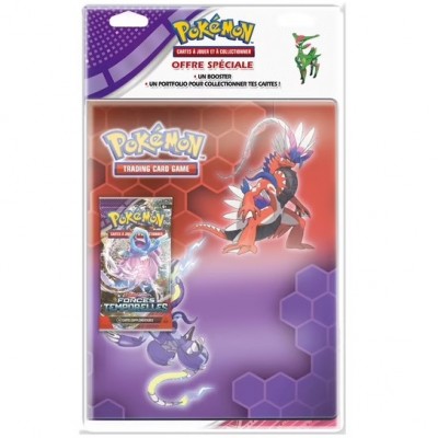 Portfolio 1 Booster EV05 - Forces Temporelles + 1 Portfolio Miraidon Koraidon - 10 pages de 9 cases (180 cartes recto-verso)
