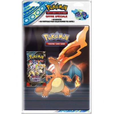 Portfolio 1 Booster EV07 - Couronne Stellaire + 1 Portfolio Dracaufeu - 10 pages de 9 cases (180 cartes recto-verso)