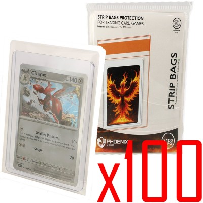 Sleeves STRIP BAGS pour Toploader - Transparent (x100)