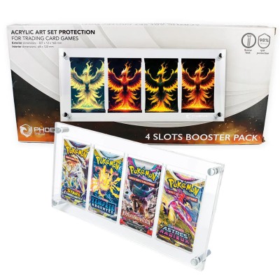 Boite de Rangement Protection Acrylique pour 4 Boosters POKEMON (Fermeture Magntique)