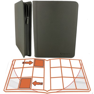 Portfolio POUR TOPLOADERS - ALBUM DELUXE ZIP - Black - 20 pages de 9 cases (360 cartes recto-verso) - POUR TOPLOADERS