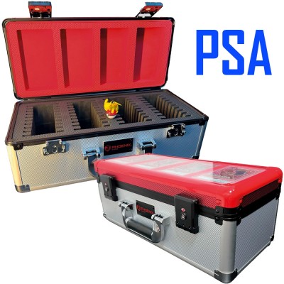 Valise de Rangement Valise Bicolore ROUGE / NOIRE - largeur 46cm - pour 36+4 Cartes grades PSA  ou COLLECT AURA