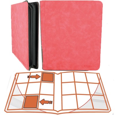 Portfolio POUR TOPLOADERS - ALBUM DELUXE ZIP - ROUGE - 20 pages de 9 cases (360 cartes recto-verso) - POUR TOPLOADERS