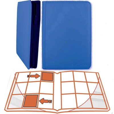 Portfolio ALBUM DELUXE ZIP - BLEU - 20 pages de 9 cases (360 cartes recto-verso) TURQUOISE