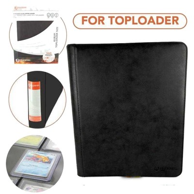 Portfolio TOPLOADER ZIP 9-POCKETS (360 CARDS) LEATHER EFFECT BLACK