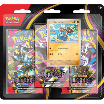 Blister de Tripack 3 Boosters - ME05 Méga-Évolution - Nuit Noire : Opermine